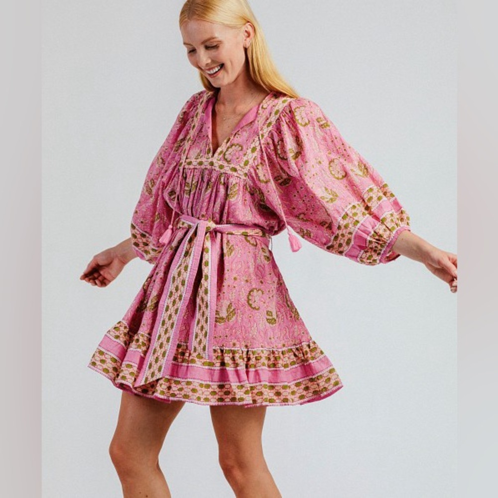 Cleobella Magdalena Mini Dress Pink Wildflower